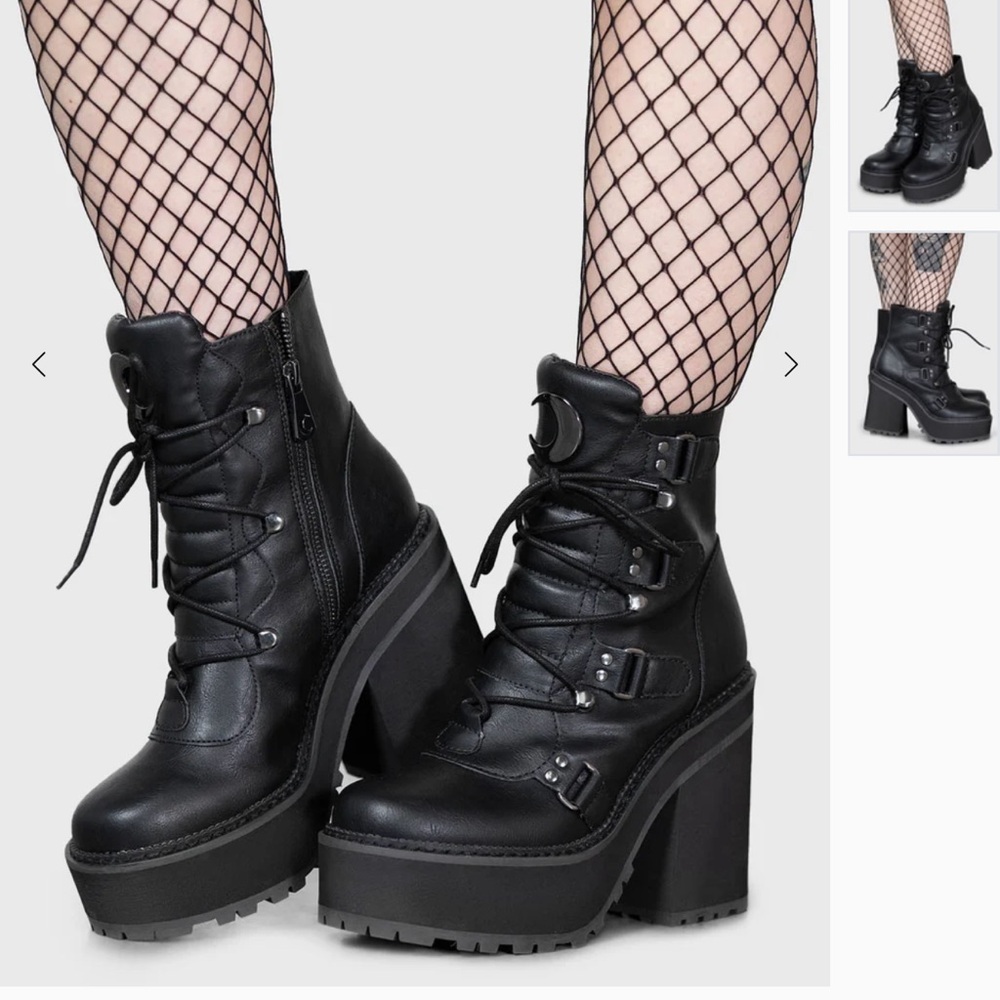 Killstar Broom Raider Heeled Boots - size 9